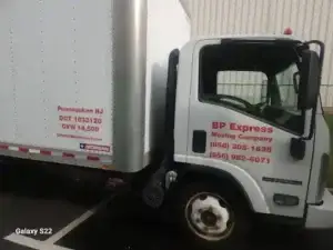 Moving truck with company branding