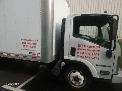 Moving truck with company branding